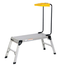 Thumbnail for Aluminum Folding Step Platform with Tray 15 In. x 35 In. 250 Lb. Capacity Silver