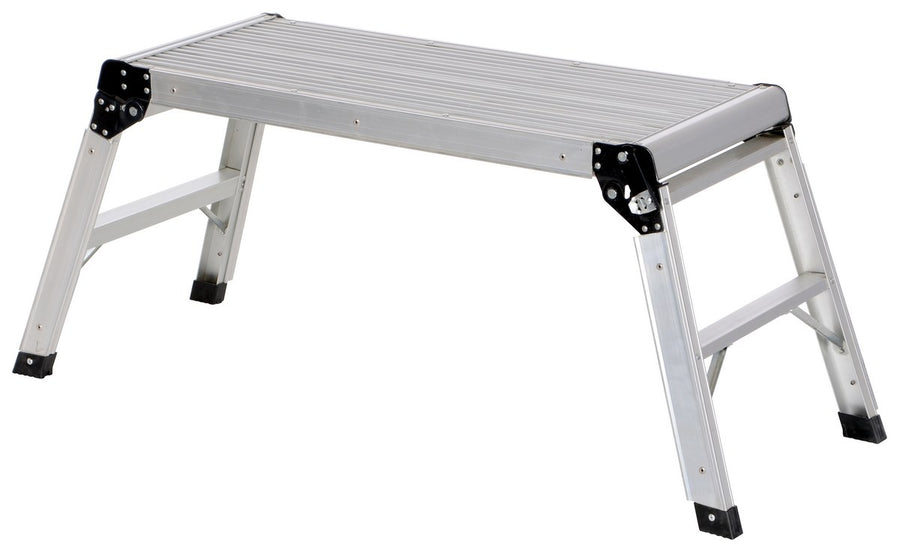 Aluminum Folding Step Platform 15 In. x 35 In. 250 Lb. Capacity Silver