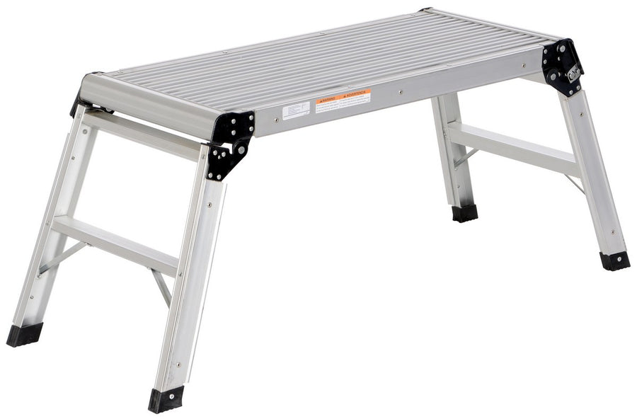 Aluminum Folding Step Platform 15 In. x 35 In. 250 Lb. Capacity Silver