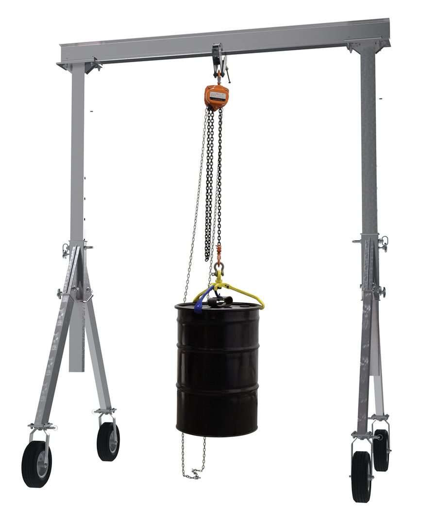Adjustable Height Aluminum Gantry Crane w/ 10' Beam Height