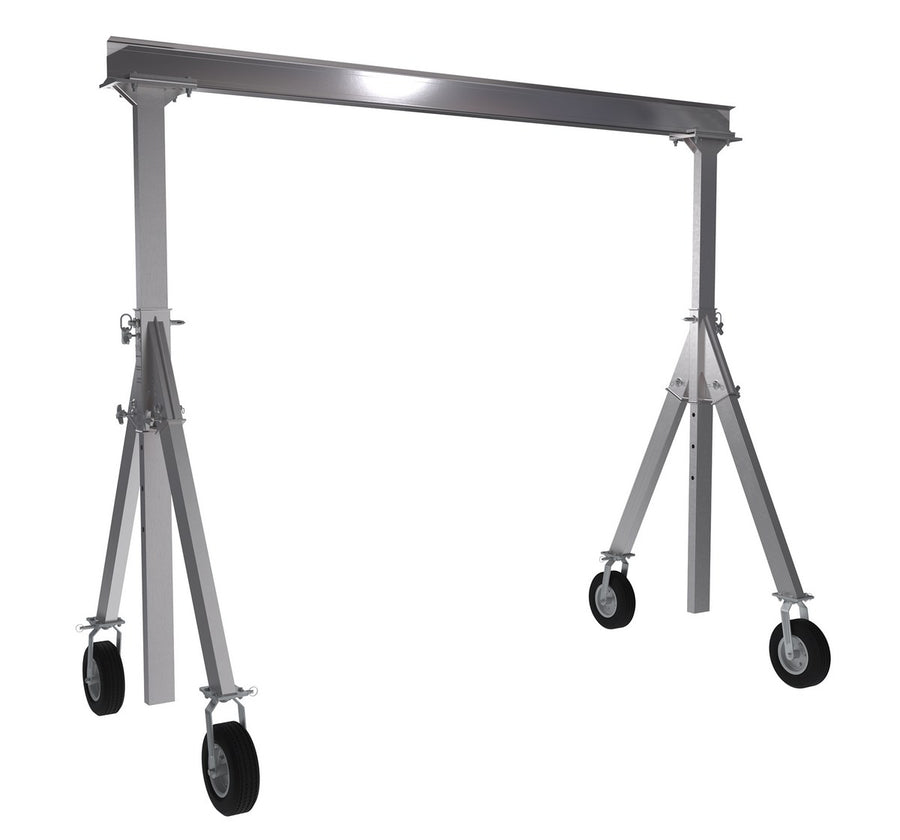 Aluminum Gantry Crane w/ Length/Height: 8'/6" & I-Beam Range: 7'8" to 10'2"