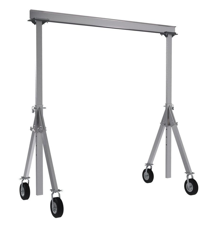 Aluminum Gantry Crane w/ Length/Height: 8'/6" & I-Beam Range: 9'6" to 12'