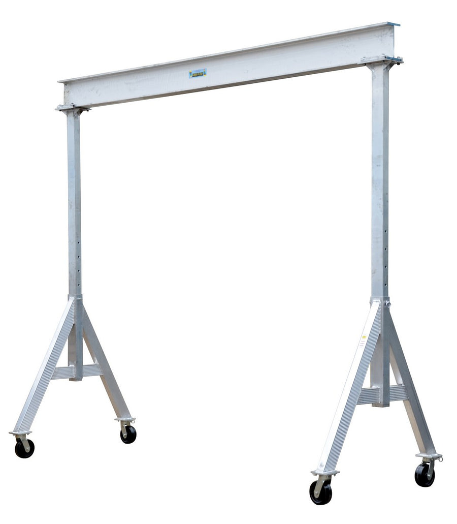 Adjustable 6,000 Cap Aluminum Gantry Crane w/ Length/Height: 15'/8" & I-Beam Range: 9'6" to 12'"