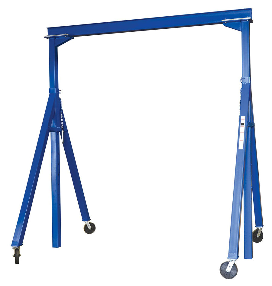 Adjustable 2,000 Cap Steel Gantry Crane w/ Length/Height: 20'/8" & I-Beam Range: 8'6" to 14'