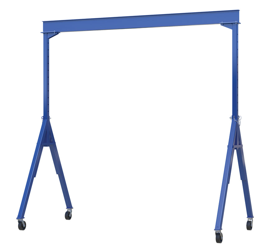 Adjustable 8,000 Cap Steel Gantry Crane w/ Length/Height: 15'/10" & I-Beam Range: 6'7" to 10'1"