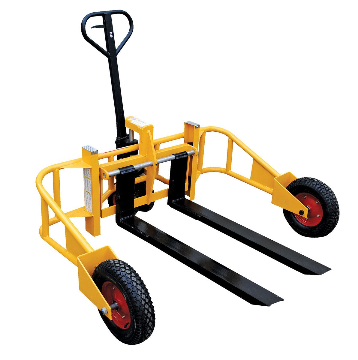 Steel All-Terrain Pallet Truck 48 In. Fork Length 2000 Lb. Capacity Yellow