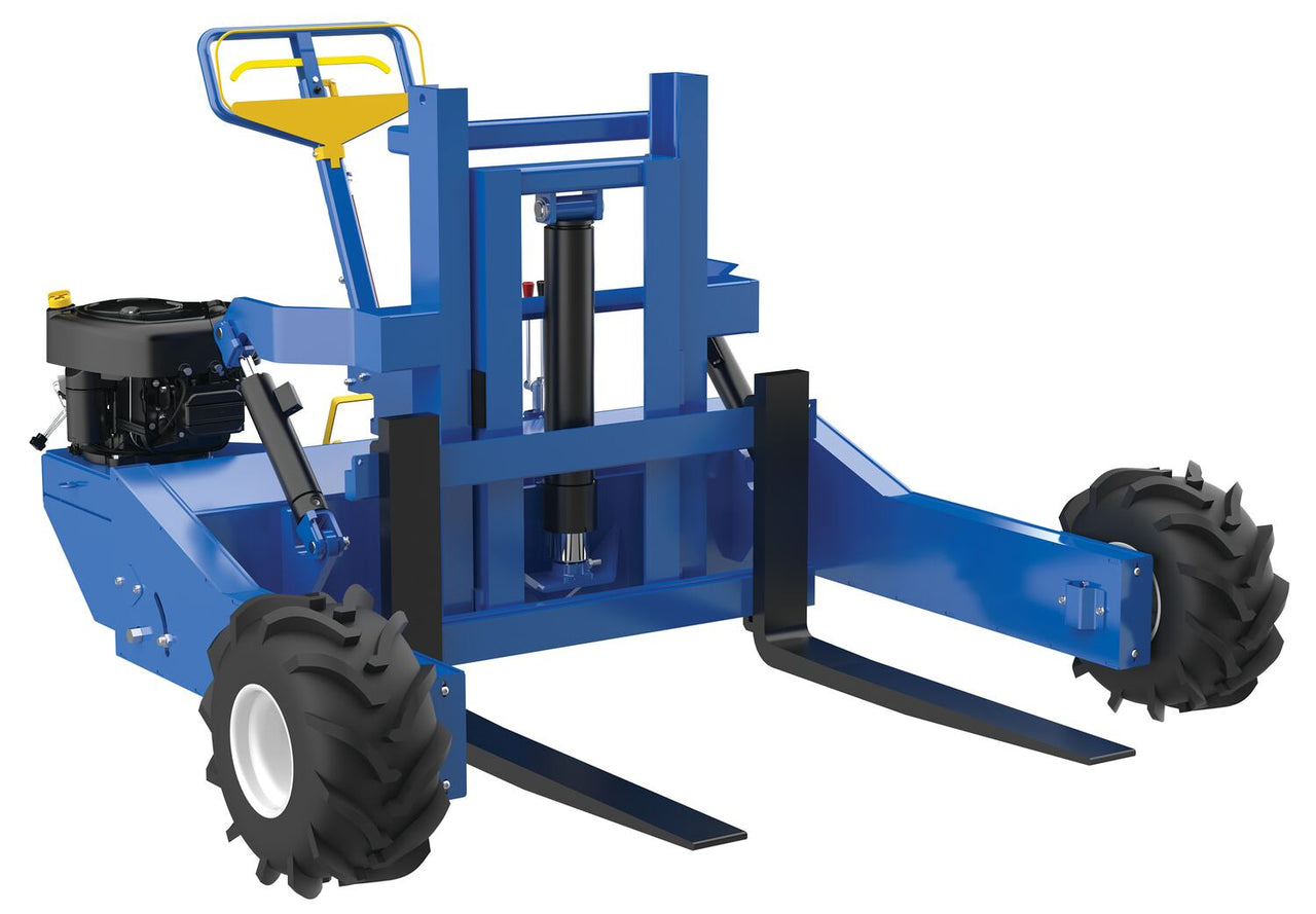 Steel Heavy Duty 344CC Gas Power With Powered Tilt All-Terrain Pallet Truck 48 In. Fork Length 2000 Lb. Capacity Blue