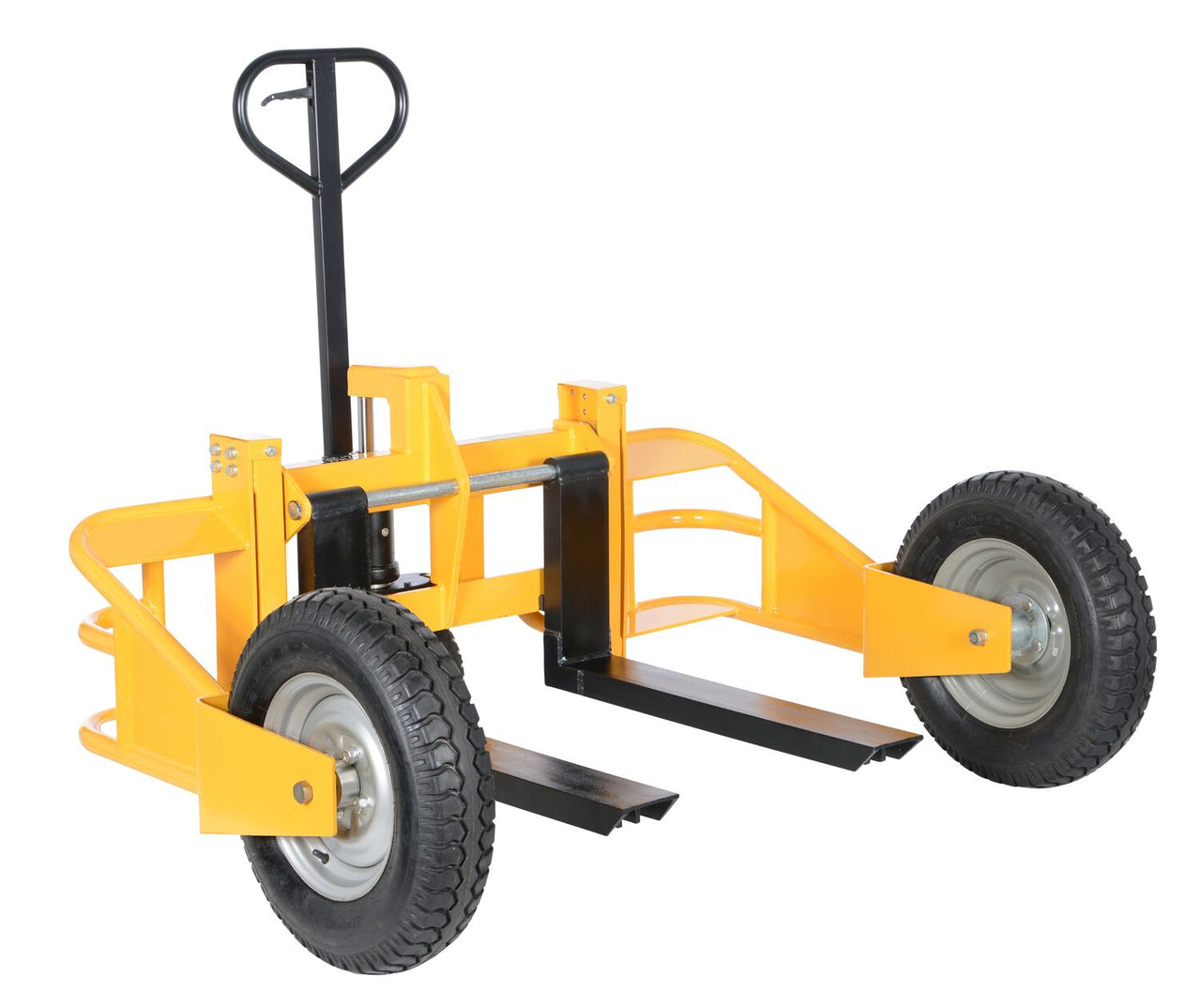 Steel All-Terrain Pallet Truck 32 In. Fork Length 2500 Lb. Capacity Yellow