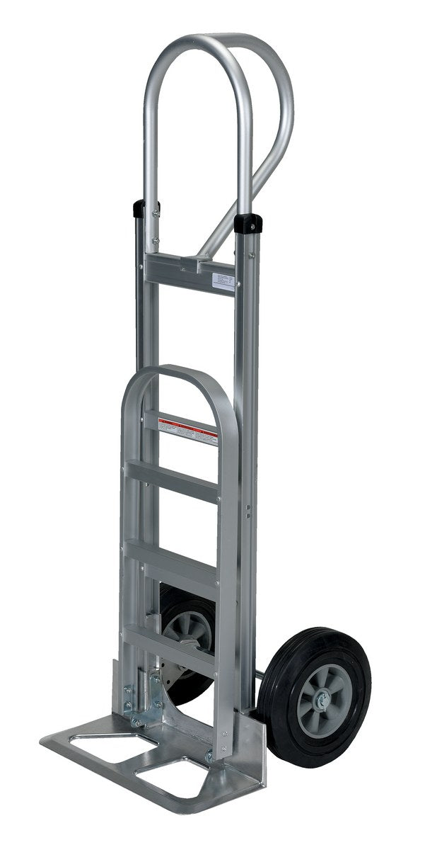 ALUM P-HANDLE HAND TRUCK HARD RUBBER