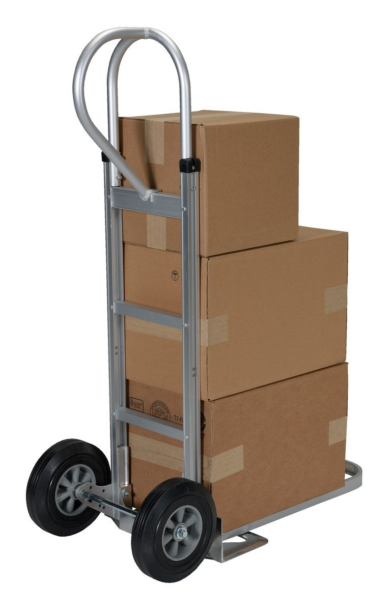 ALUM P-HANDLE HAND TRUCK HARD RUBBER