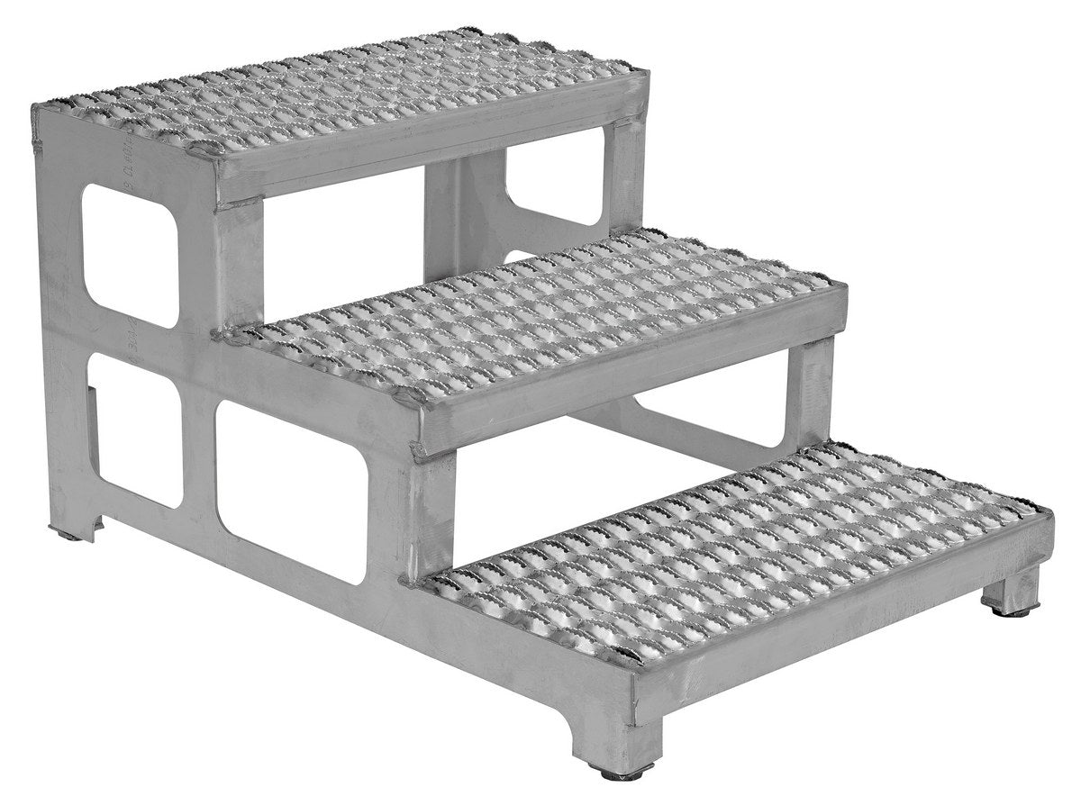 Serrated Adjustable Ridges Vestil Adjustable Aluminum Serrated 3-Step Mate Stand - 24x36 in - 500 ...