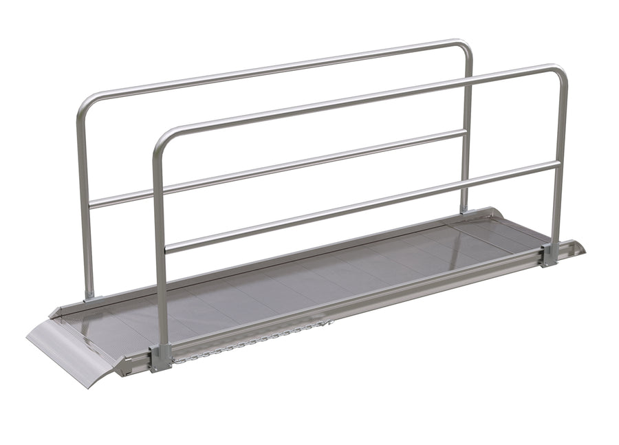 ALUM WALK RAMP W/RAIL OVERLAP 120 X 28IN
