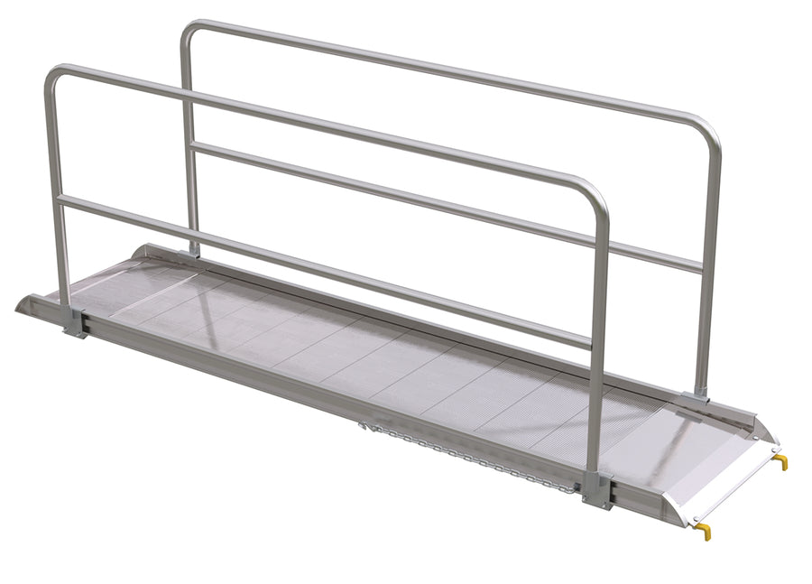 ALUM WALK RAMP W/RAIL HOOK 120 X 28 IN