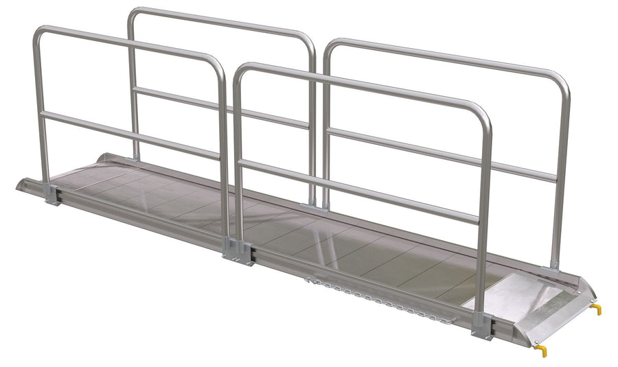 ALUM WALK RAMP W/RAIL HOOK 144 X 28 IN