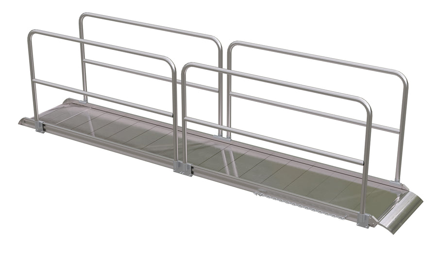 ALUM WALK RAMP W/RAIL OVERLAP 168 X 28IN