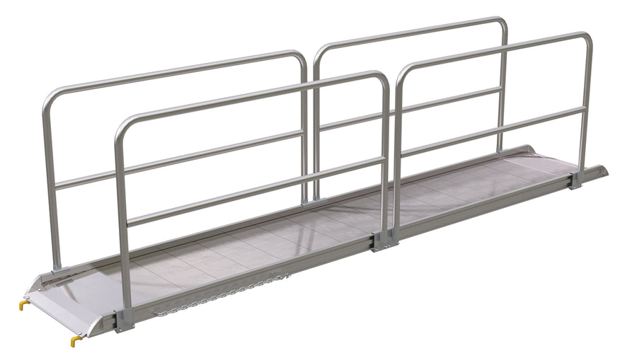 ALUM WALK RAMP W/RAIL HOOK 168 X 28 IN