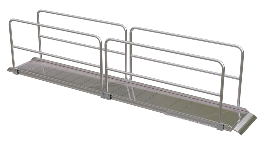 ALUM WALK RAMP W/RAIL OVERLAP 192 X 28IN