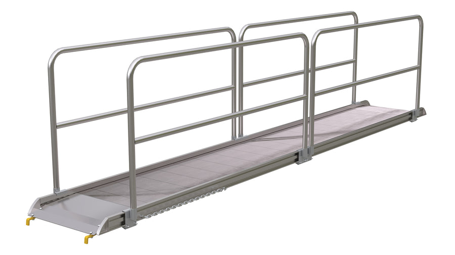 ALUM WALK RAMP W/RAIL HOOK 192 X 28 IN