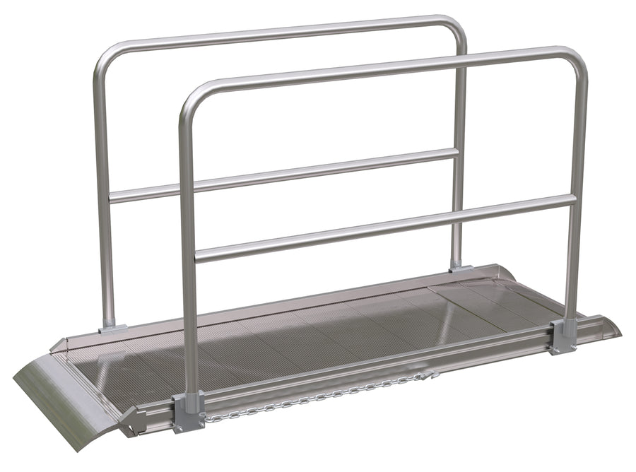 ALUM WALK RAMP W/RAIL OVERLAP 84 X 28 IN
