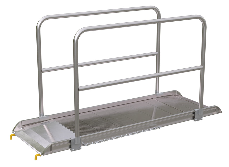 ALUM WALK RAMP W/RAIL HOOK 84 X 28 IN
