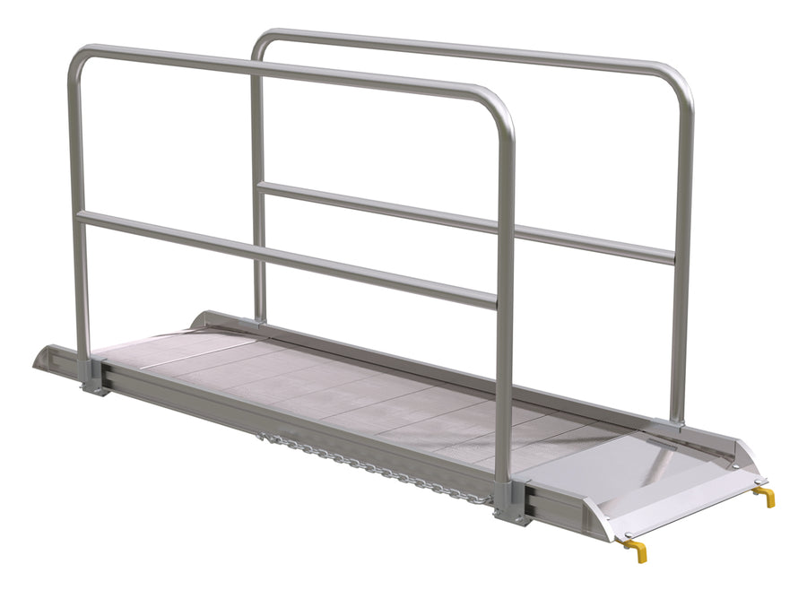 ALUM WALK RAMP W/RAIL HOOK 96 X 28 IN