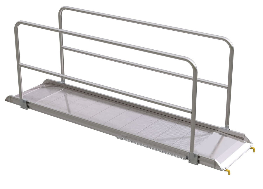 ALUM WALK RAMP W/RAIL HOOK 108 X 28 IN