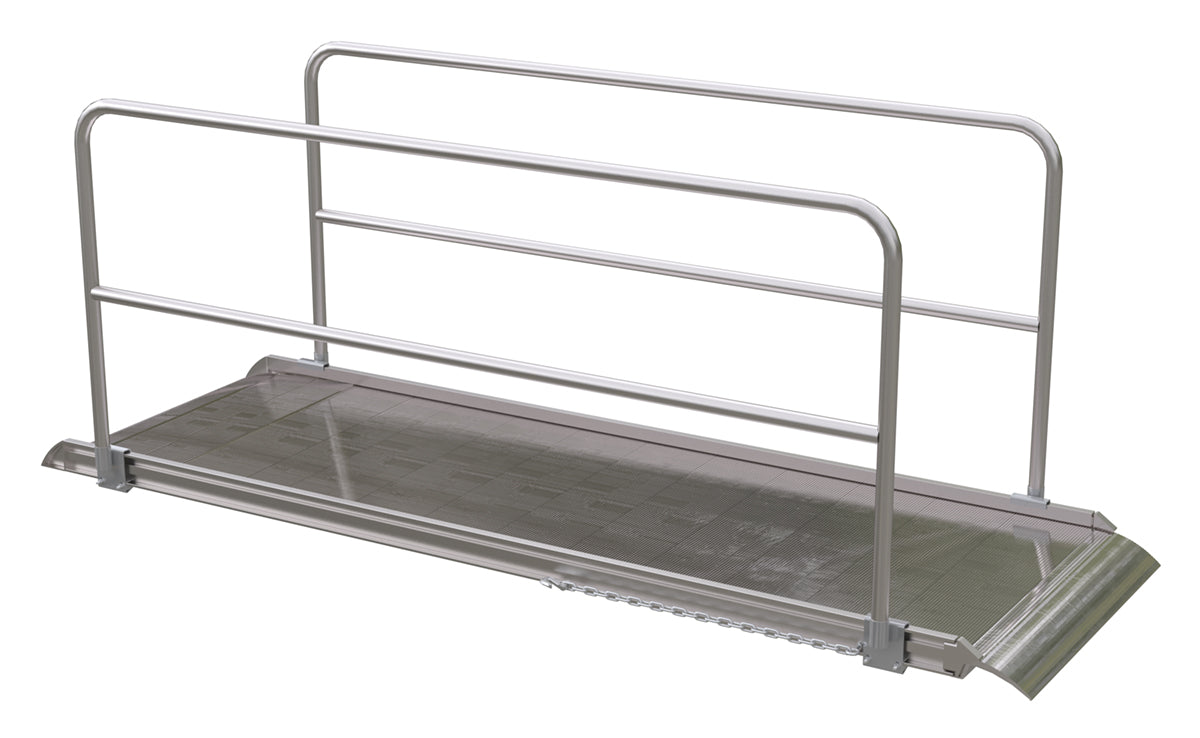 ALUM WALK RAMP W/RAIL OVERLAP 120 X 38IN