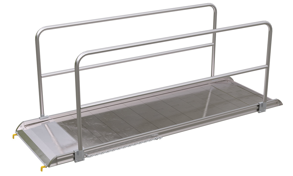 ALUM WALK RAMP W/RAIL HOOK 120 X 38 IN