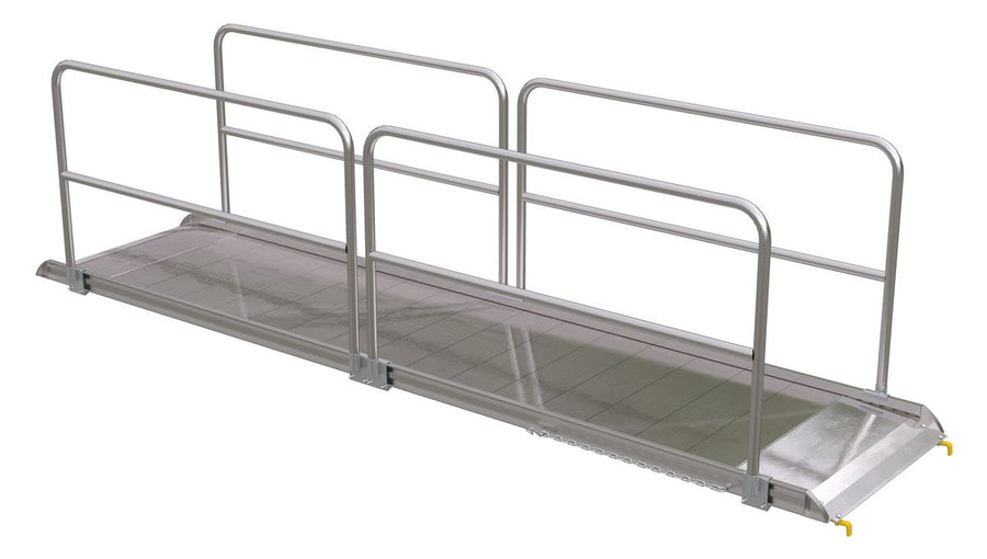 ALUM WALK RAMP W/RAIL HOOK 144 X 38 IN
