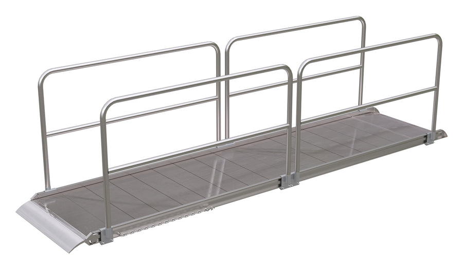 ALUM WALK RAMP W/RAIL OVERLAP 168 X 38IN