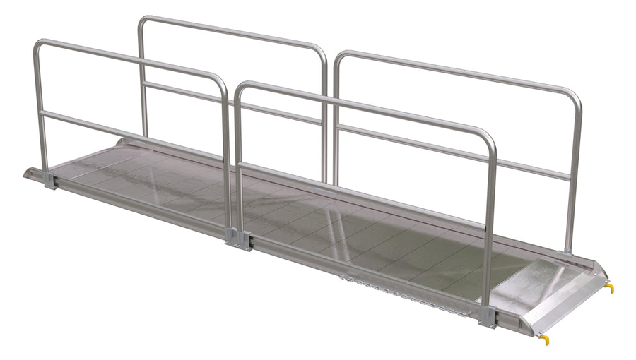 ALUM WALK RAMP W/RAIL HOOK 168 X 38 IN