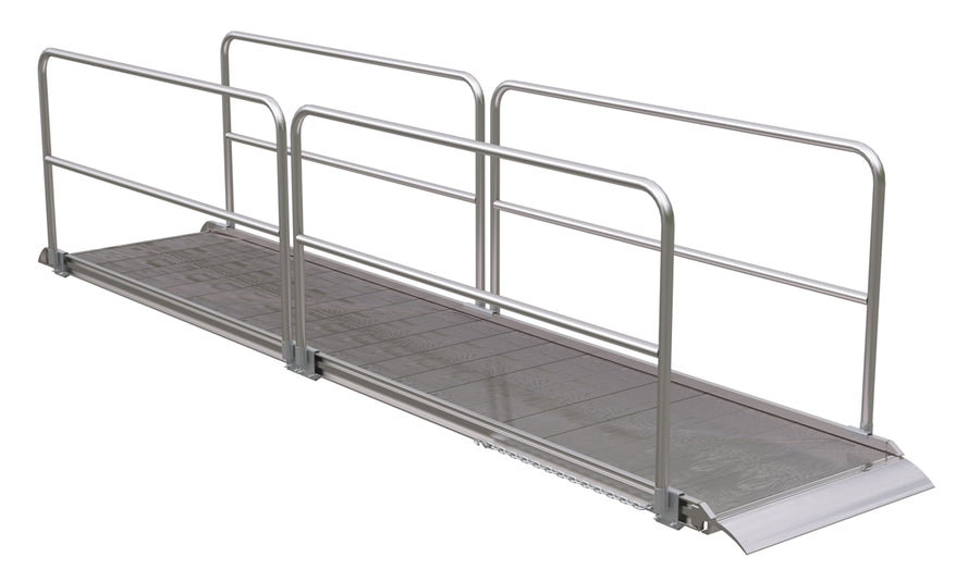 ALUM WALK RAMP W/RAIL OVERLAP 192 X 38IN