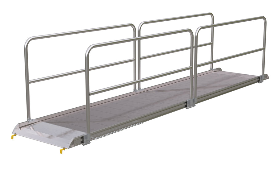 ALUM WALK RAMP W/RAIL HOOK 192 X 38 IN