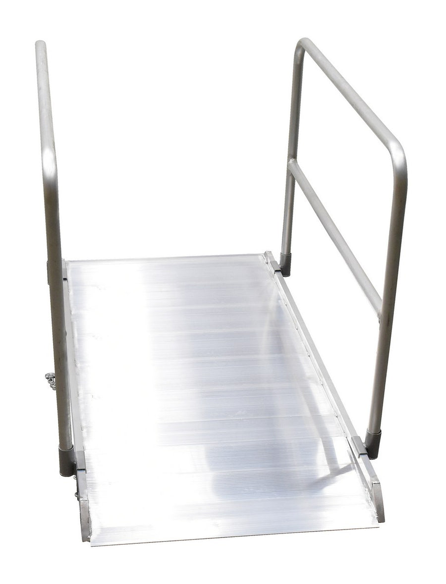 ALUM WALK RAMP W/RAIL OVERLAP 84 X 38 IN