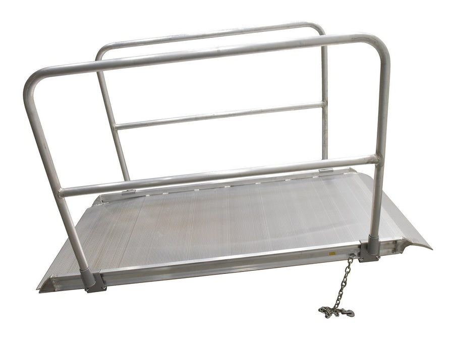 ALUM WALK RAMP W/RAIL OVERLAP 84 X 38 IN