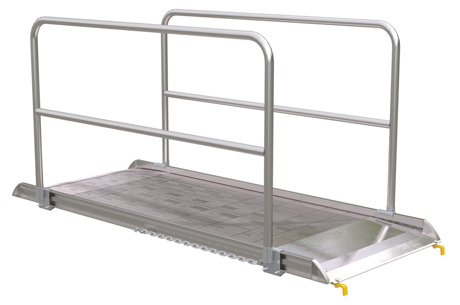 ALUM WALK RAMP W/RAIL HOOK 96 X 38 IN