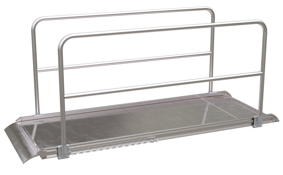 ALUM WALK RAMP W/RAIL OVERLAP 108 X 38IN