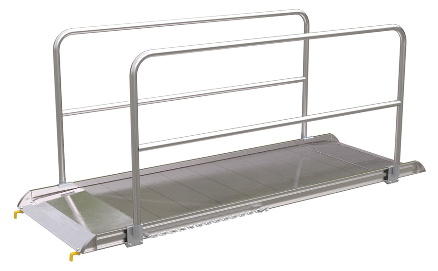 ALUM WALK RAMP W/RAIL HOOK 108 X 38 IN
