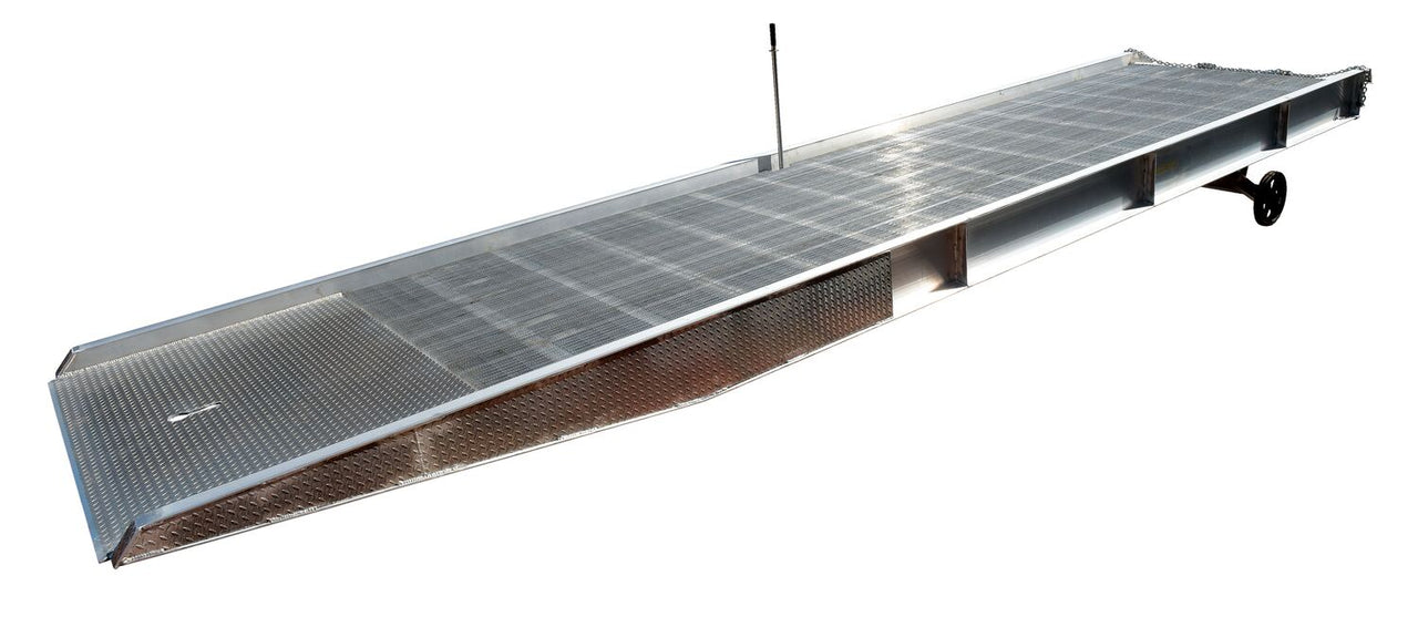 72"W x 30'L Aluminum Yard Ramp w/ Aluminum Grating - 16,000-lbs Capacity
