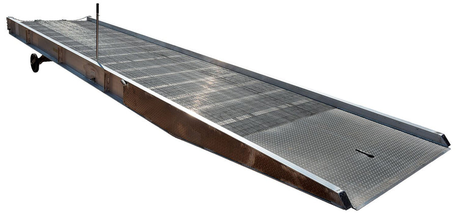 84"W x 30'L Aluminum Yard Ramp w/ Aluminum Grating - 20,000-lbs Capacity