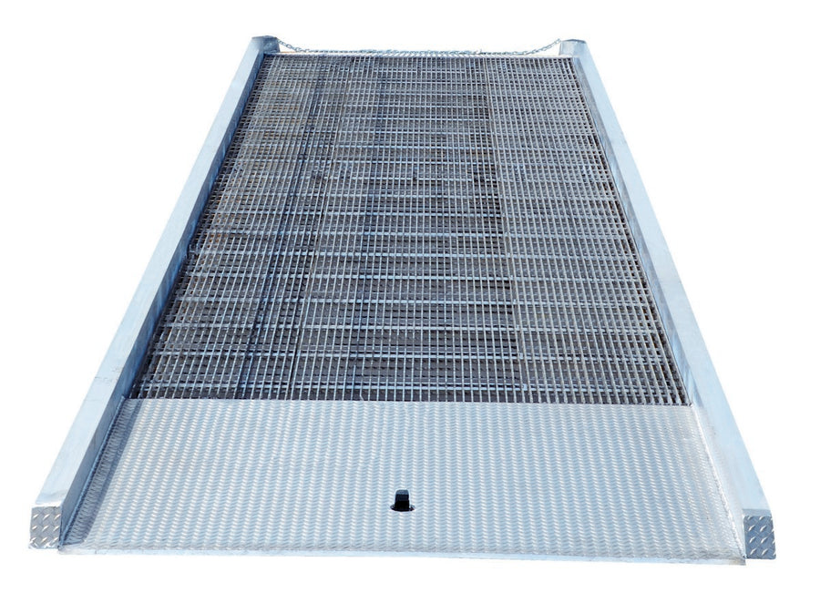 84"W x 36'L Aluminum Yard Ramp w/ Aluminum Grating - 20,000-lbs Capacity