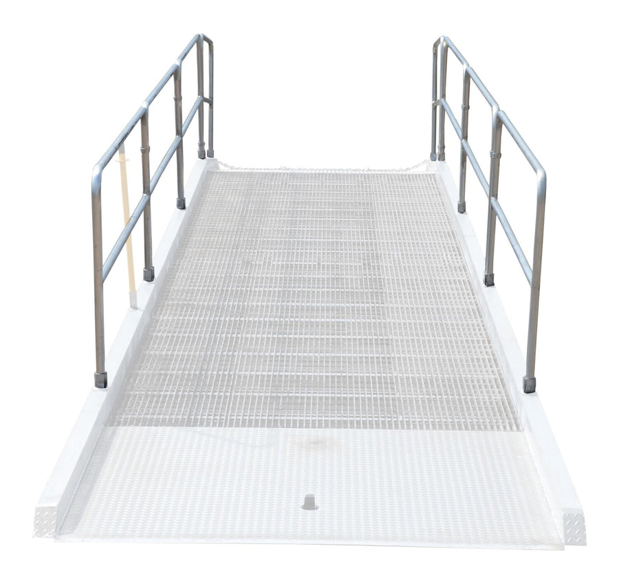 ALUMINUM YARD RAMP REMOVABLE STEEL RAIL - Model AY-RHDRL