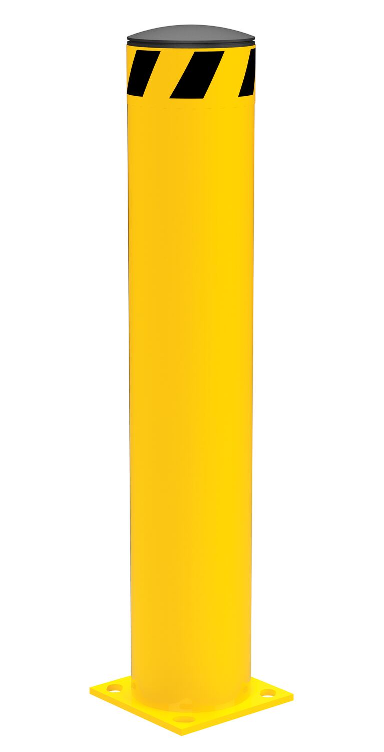 36"H x 6.5"Dia Steel Pipe Safety Bollard - Yellow