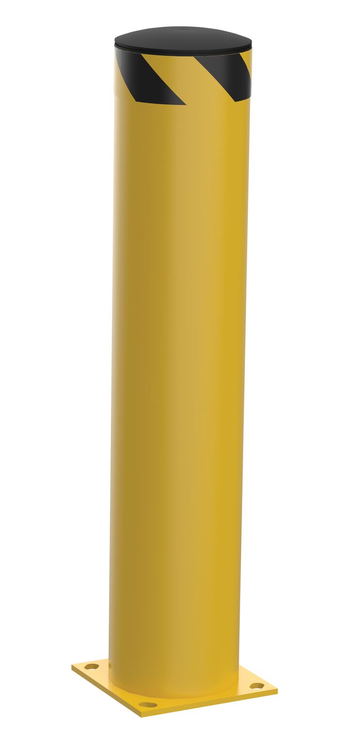 42"H x 8.5"Dia Steel Pipe Safety Bollard - Yellow