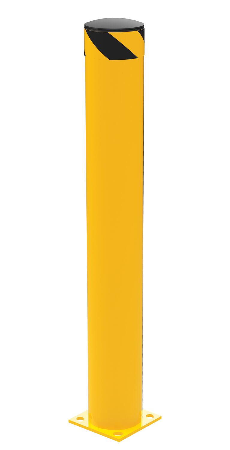 48"H x 6.5"Dia Steel Pipe Safety Bollard - Yellow