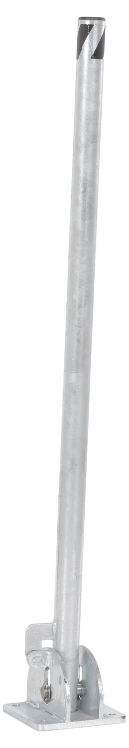 Steel Fold-Down Galvanized Bollard 42 In. Silver