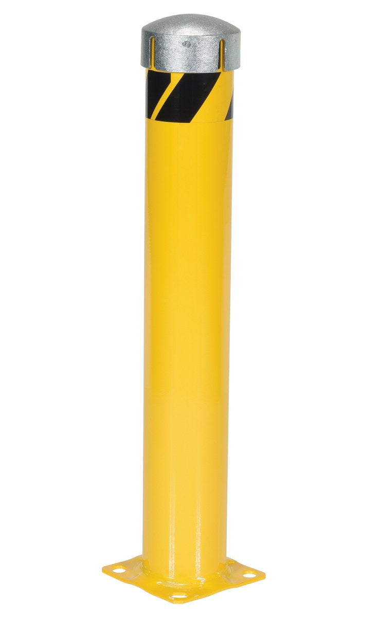 36"H x 5.5"D Steel Pipe Bollard with Chain Slots & Steel Cap