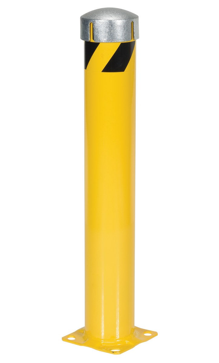 36"H x 5.5"D Steel Pipe Bollard with Chain Slots & Steel Cap