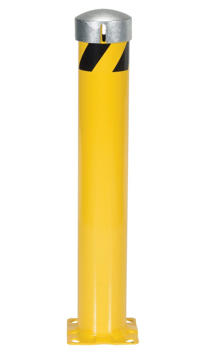 36"H x 5.5"D Steel Pipe Bollard with Chain Slots & Steel Cap