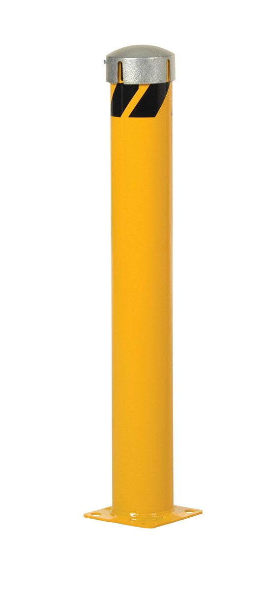 42"H x 5.5"D Steel Pipe Bollard with Chain Slots & Steel Cap